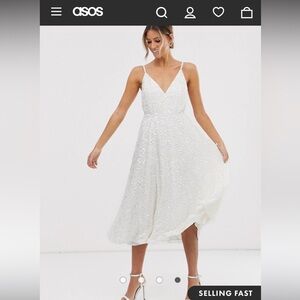 Elegant White Sequin Dress